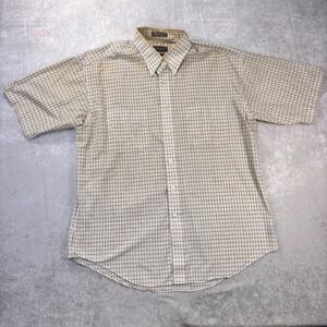 Vintage 1980s Van Heusen Wrinkle Free Plaid Button Down Shirt Mens Large